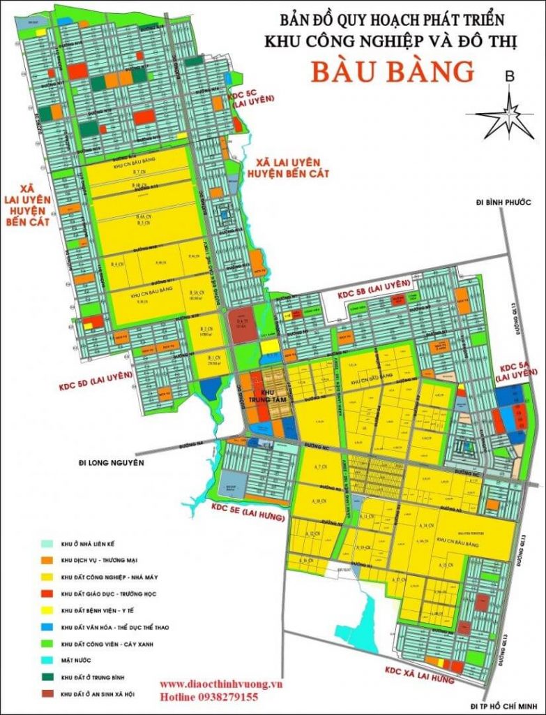 Bản đồ quy hoạch khu CN và ĐT Bàu Bàng
