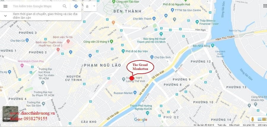 Vị trí căn hộ được chụp bằng Google Map.