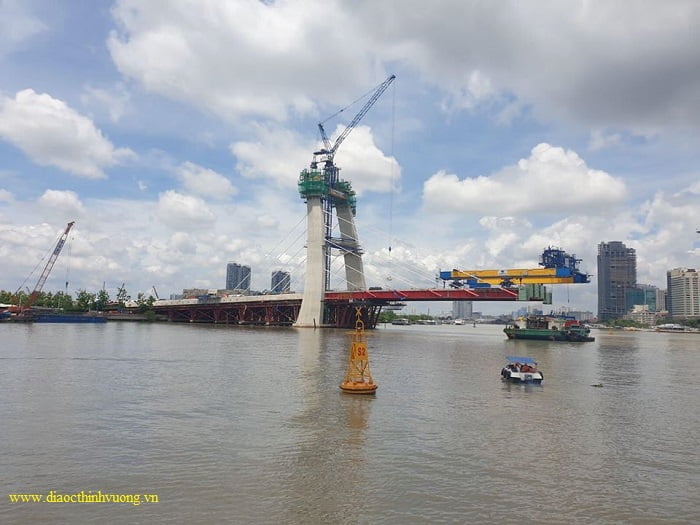 Tiến độ xây dựng cầu Thủ Thiêm 2 vào tháng 6/2020