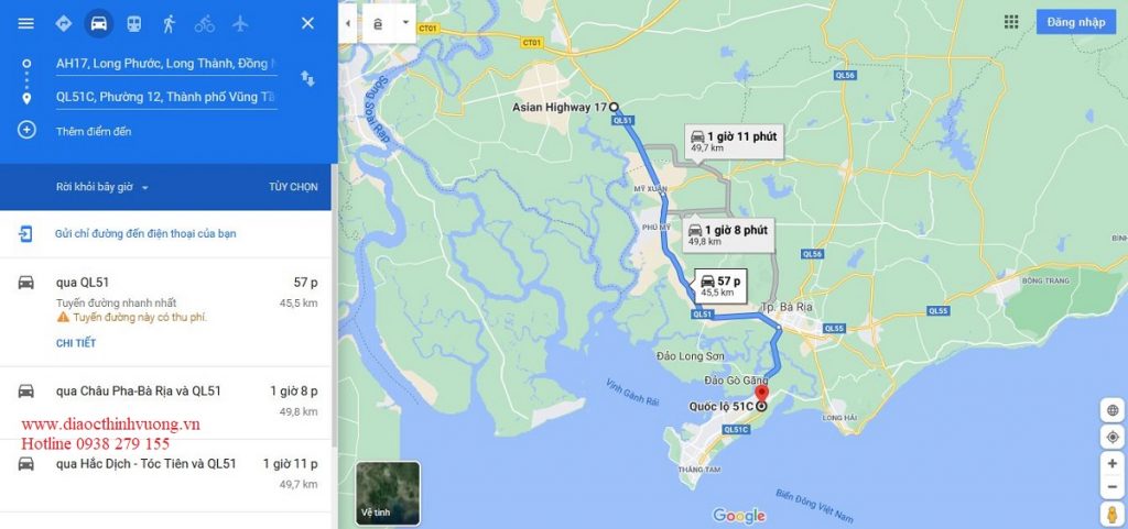 Từ dự án The Golden City đến Thành phố biển Vũng Tàu chỉ khoảng 45km