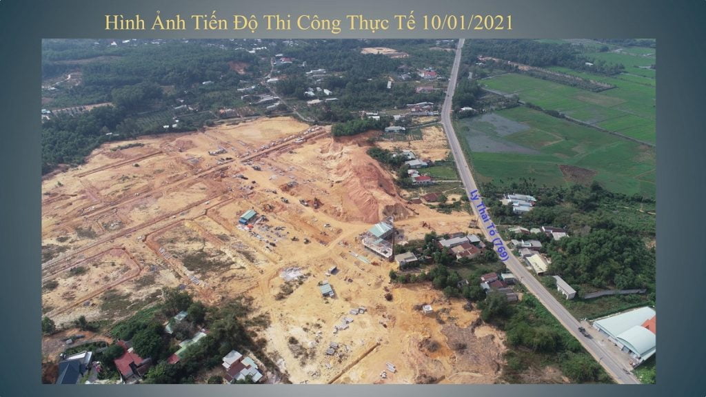 Hình ảnh tiến độ xây dựng Long Hội Central Point hồi tháng 1/2021