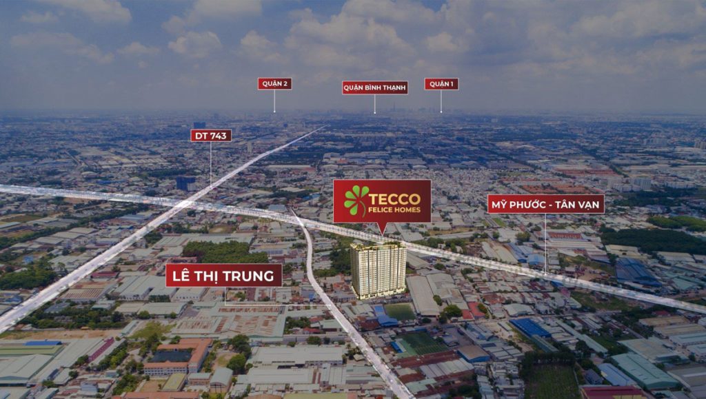 Vị trí dự án Tecco Felice Homes Thuận An