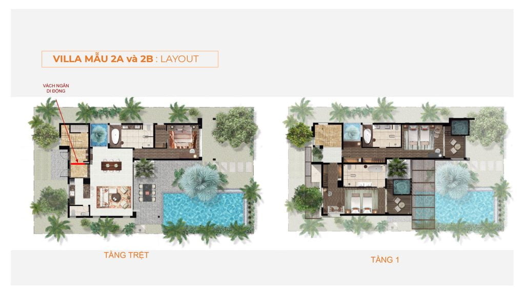 Layout villa Triple Keys 2A, 2B Angsana Residences