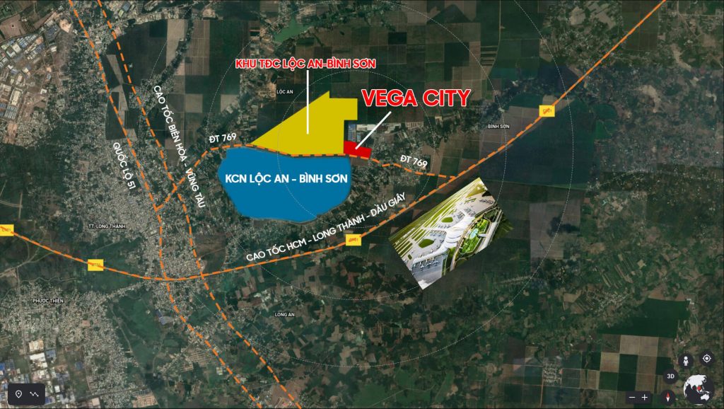 Vega City Long Thành chỉ các sân bay Long Thành 2km
