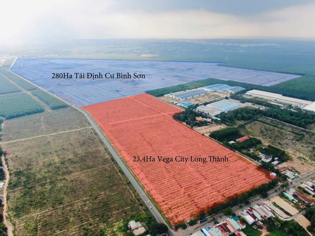 Dự án Vega City Long Thành nằm liền kề khu tái định cư Lộc An - Bình Sơn