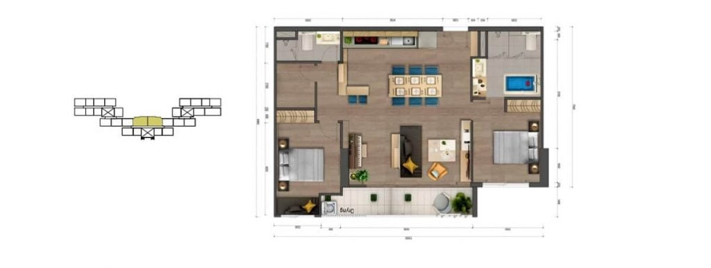 Thiết kế căn hộ 3PN tại dự án Rome Phúc Khang Quận 2