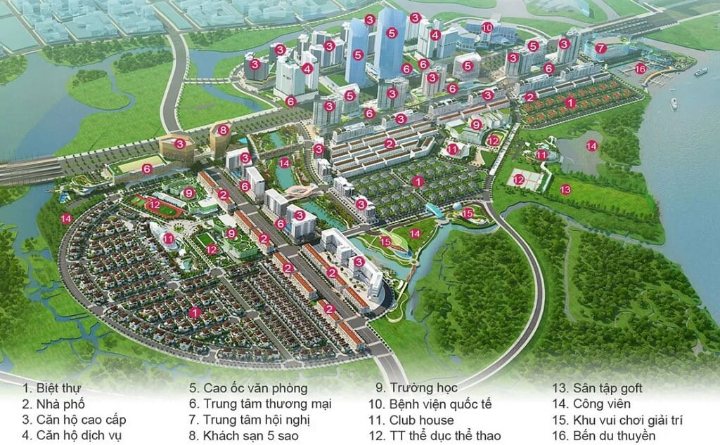 Sơ đồ vị trí tiện ích nội khu chung dành cho dự án Sala Đại Quang Minh