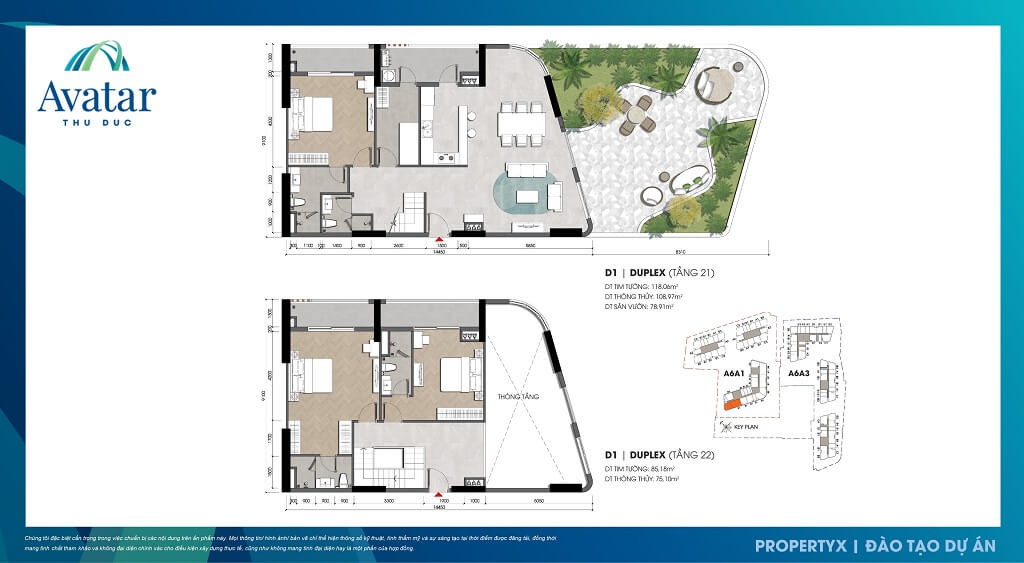 Thiết kế chi tiết căn hộ Duplex dự án Avatar Thủ Đức
