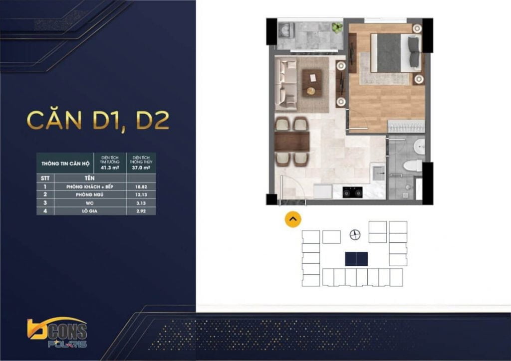 Thiết kế căn hộ D1, D2