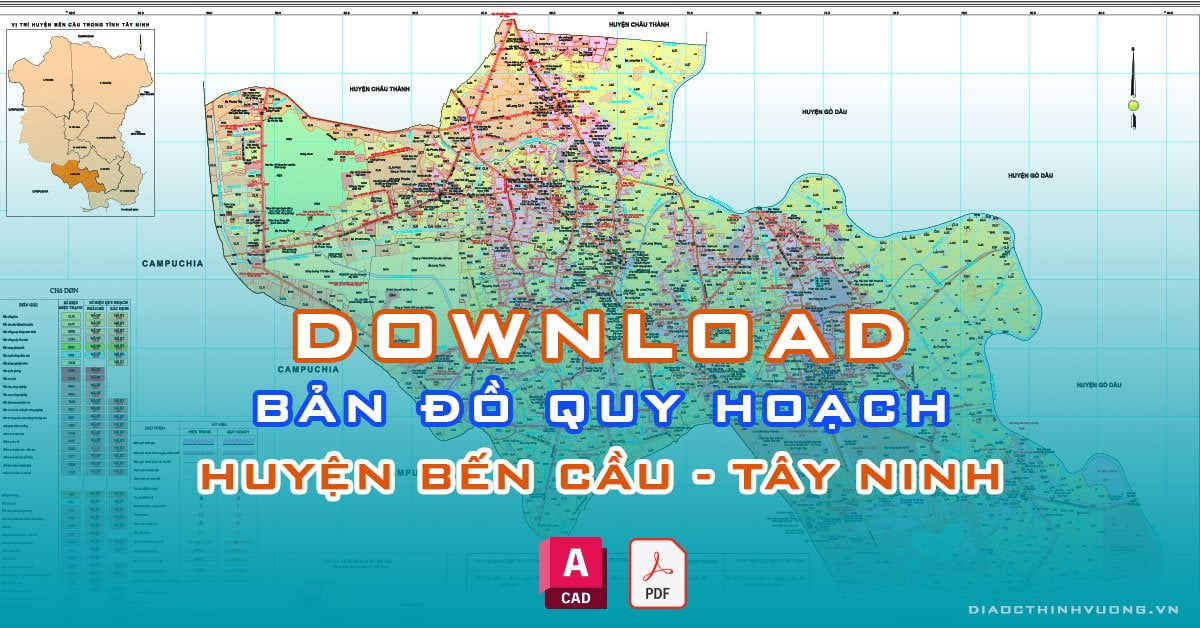 Download bản đồ quy hoạch huyện Bến Cầu, Tây Ninh [PDF/CAD] mới nhất