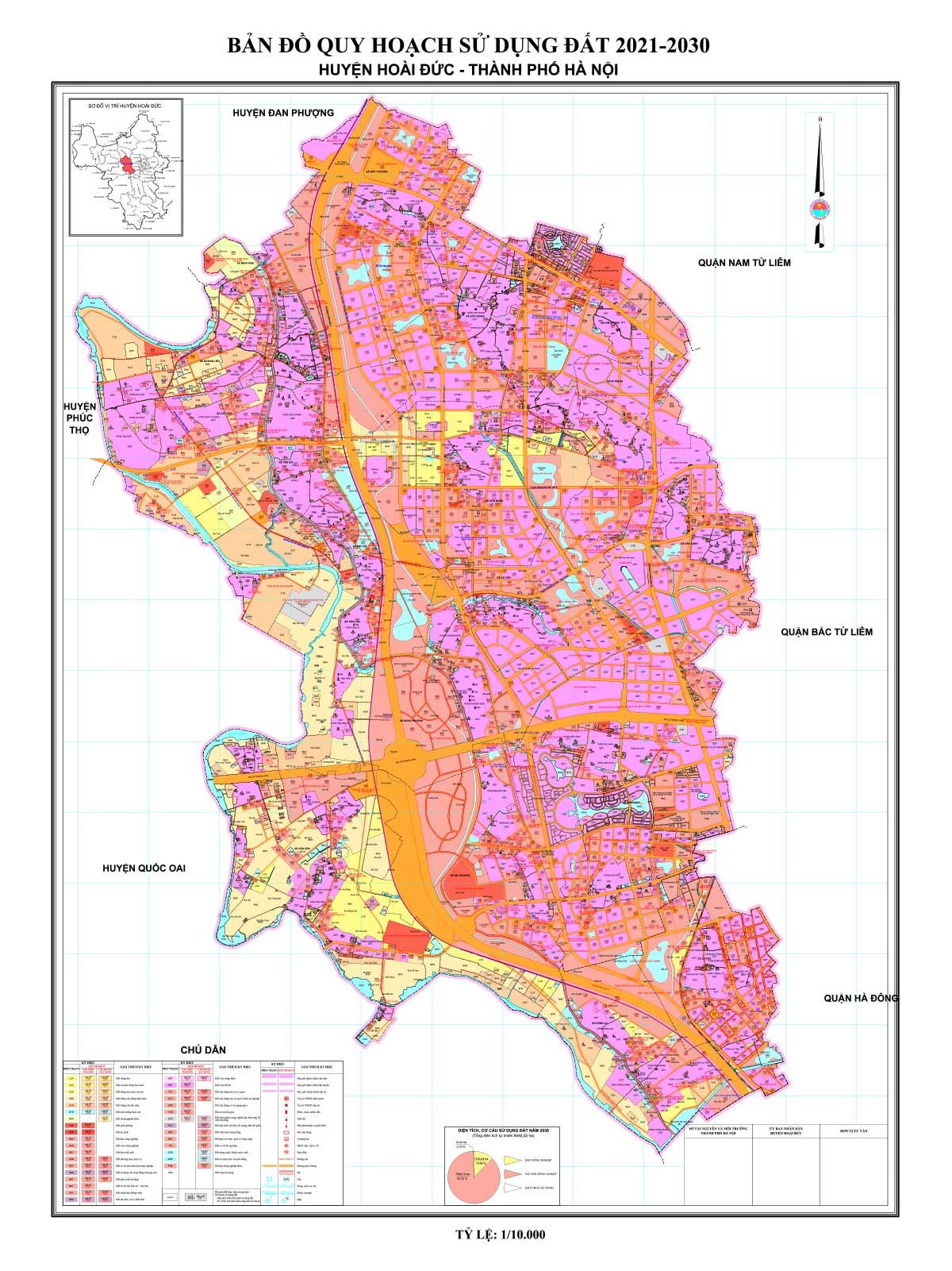Bản đồ QHSDĐ huyện Hoài Đức đến năm 2030
