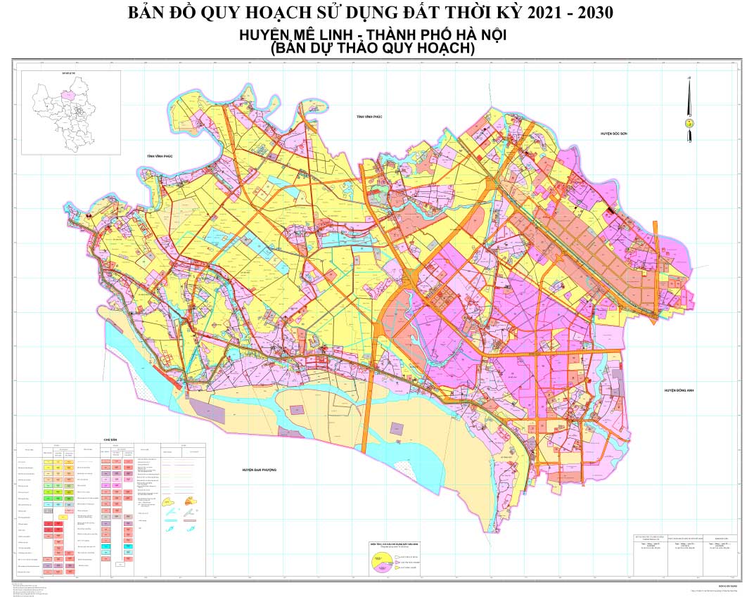 Bản đồ QHSDĐ huyện Mê Linh đến năm 2030 (bản dự thảo)