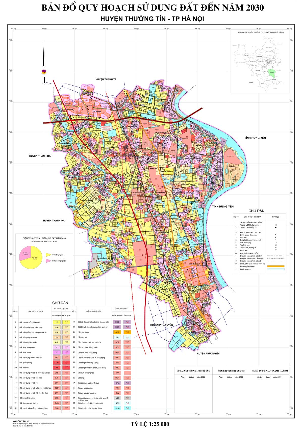 Bản đồ QHSDĐ huyện Thường Tín đến năm 2030
