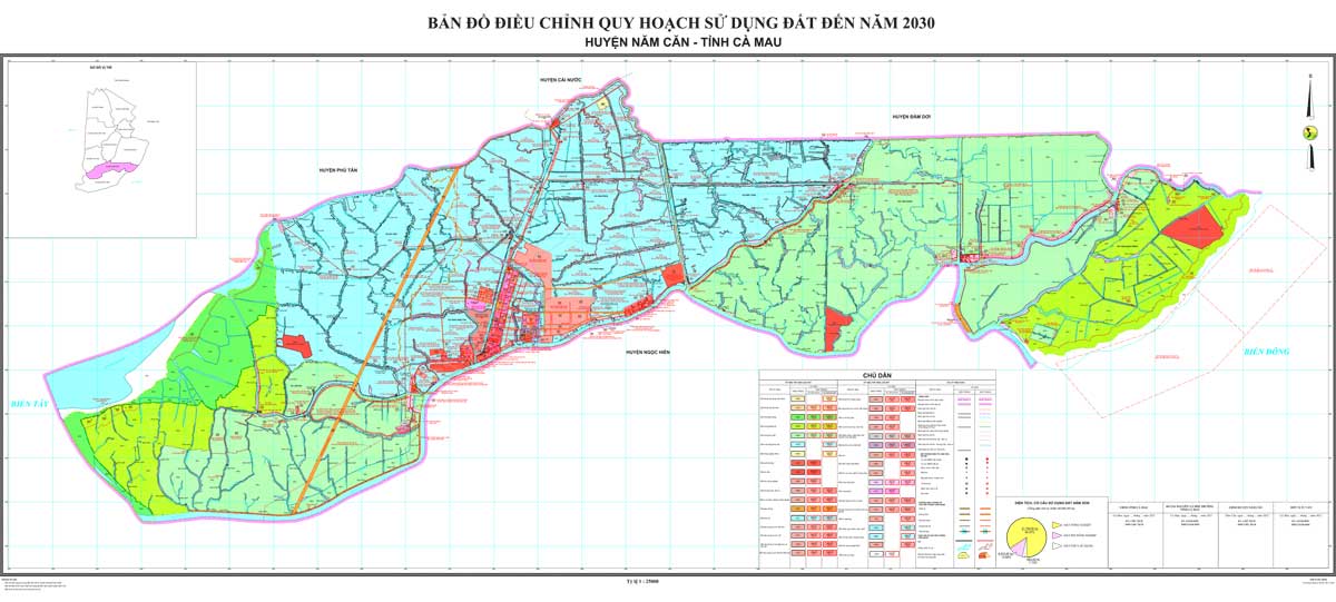 Bản đồ QHSDĐ huyện Năm Căn đến năm 2030