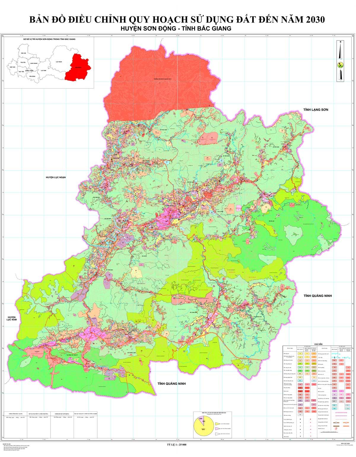Bản đồ điều chỉnh QHSDĐ huyện Sơn Động đến năm 2030 (đã duyệt)