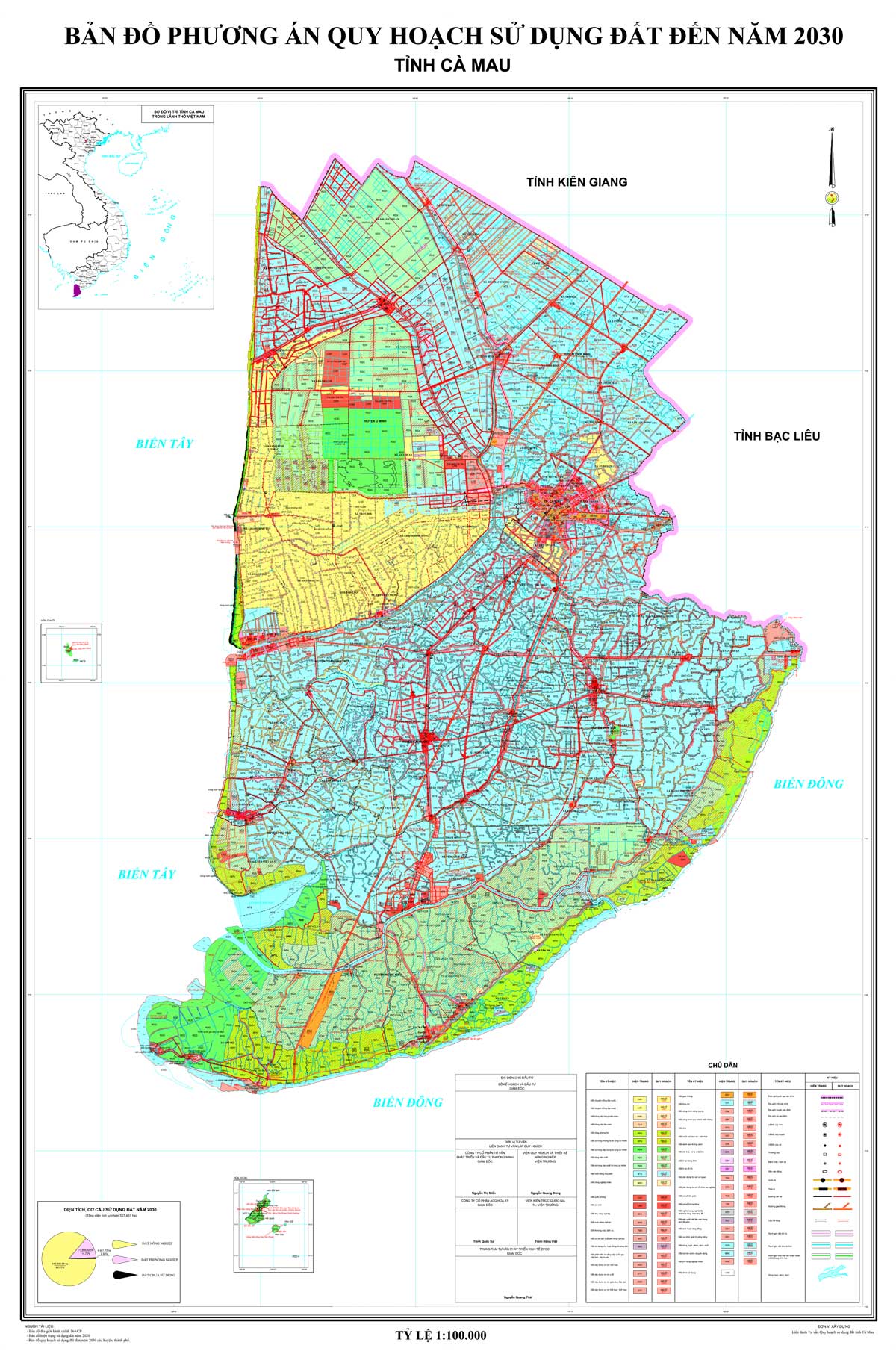 Bản đồ phương án QHSDĐ tỉnh Cà Mau đến năm 2030