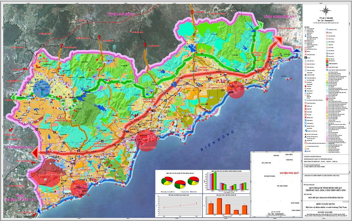 Bản đồ quy hoạch tỉnh Bình Thuận thời kỳ 2021-2030, tầm nhìn đến 2050 (dự thảo)
