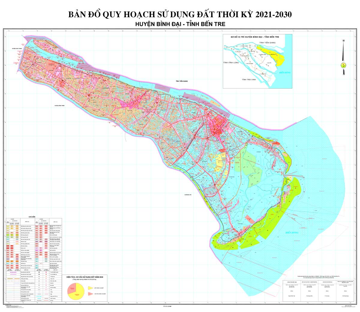 Bản đồ QHSDĐ huyện Bình Đại đến năm 2030