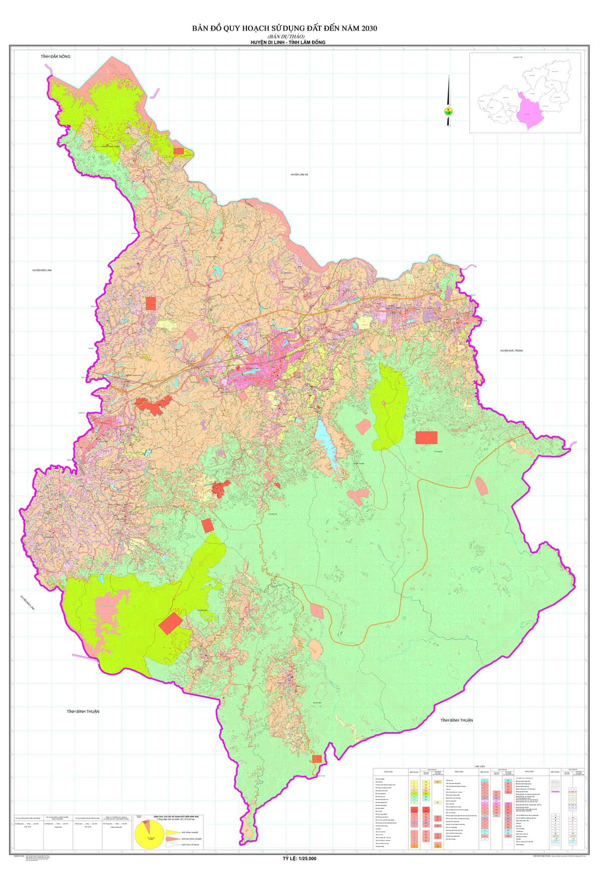 Bản đồ QHSDĐ huyện Di Linh đến năm 2030 (dự thảo)