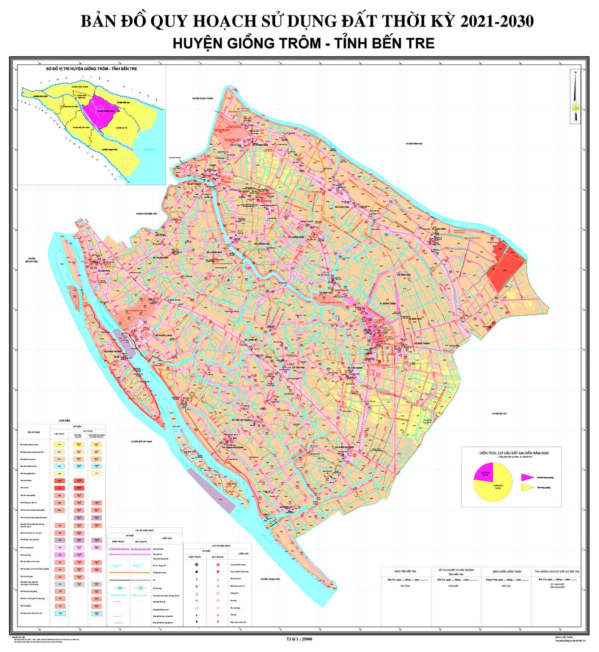 Bản đồ QHSDĐ huyện Giồng Trôm đến năm 2030