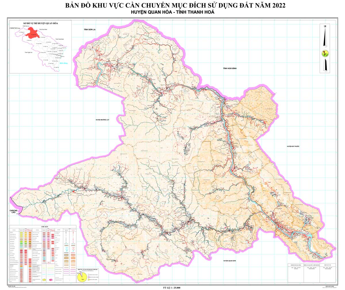 Bản đồ khu vực cần chuyển đổi mục đích SDĐ huyện Quan Hóa 2022