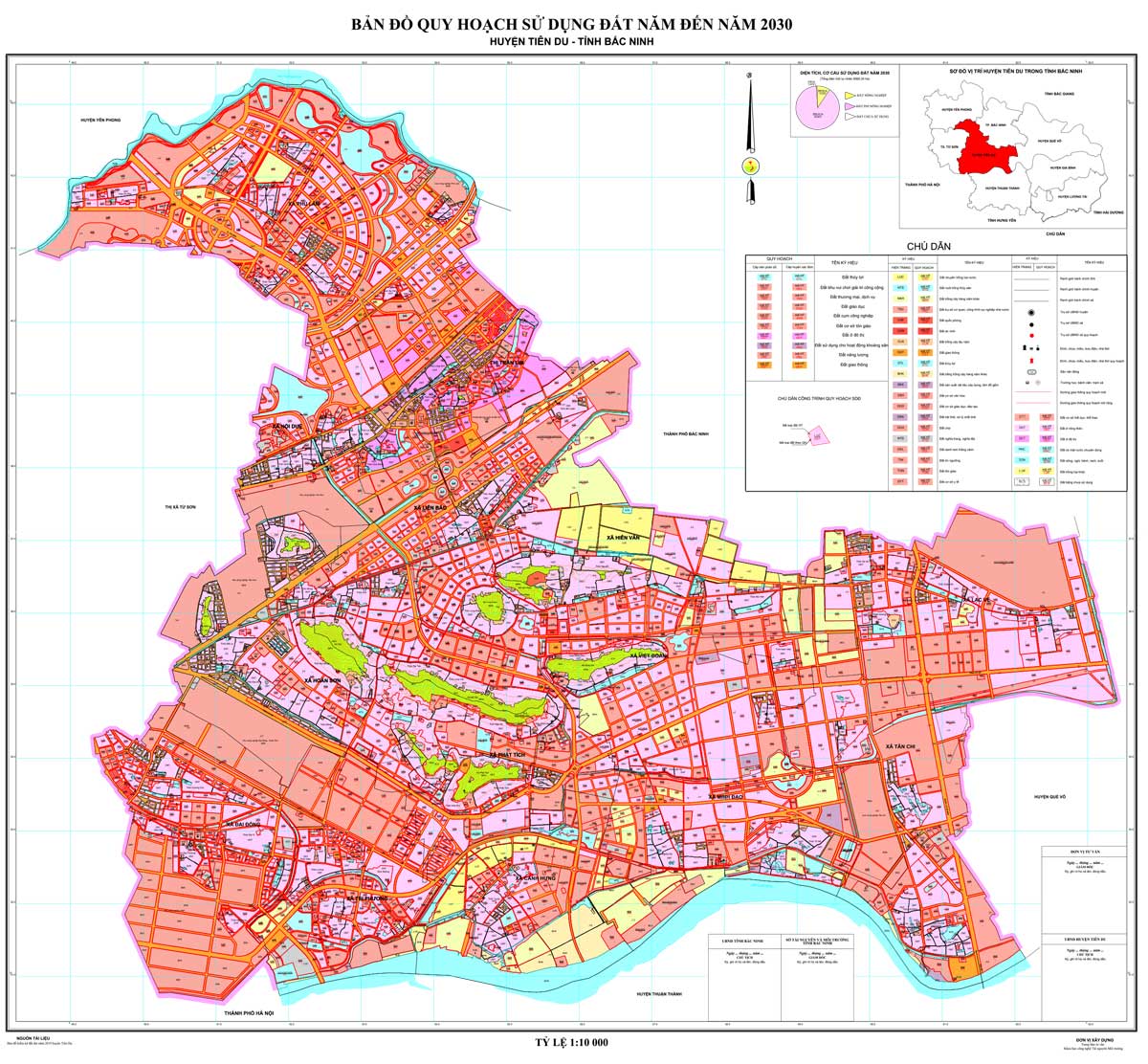 Bản đồ QHSDĐ huyện TIên Du đến năm 2030