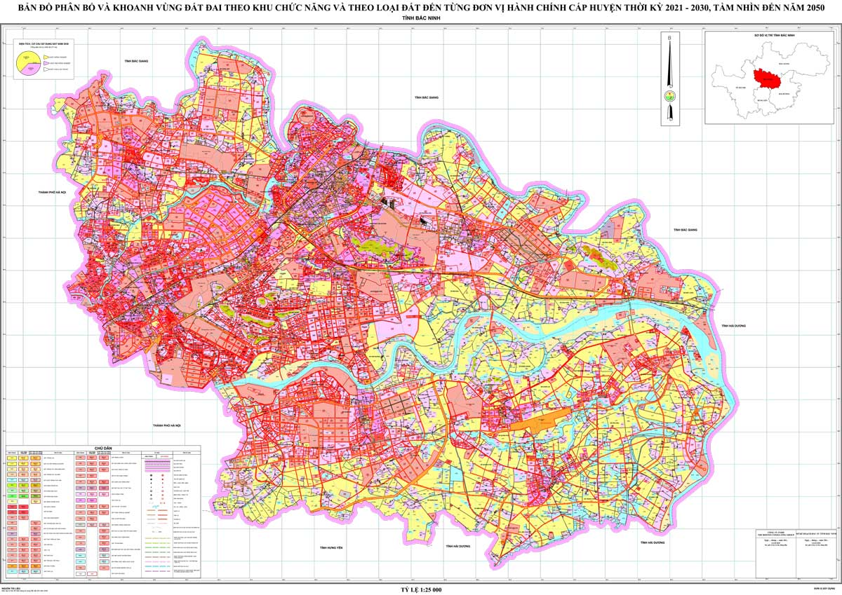Bản đồ QHSDĐ tỉnh Bắc Ninh thời kỳ 2021-2030, tầm nhìn đến 2050