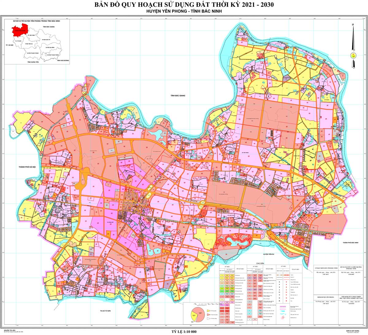 Bản đồ QHSDĐ huyện Yên Phong đến năm 2030