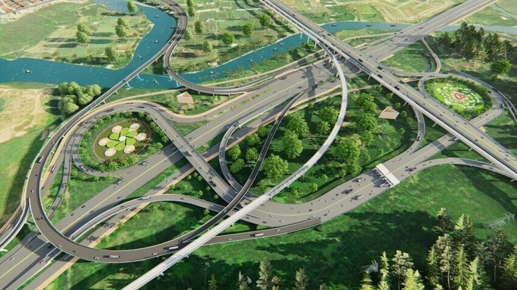 Phối cảnh thiết kế nút giao đường Vành Đai 3 và Cao tốc TP HCM - Long Thành - Dầu Giây