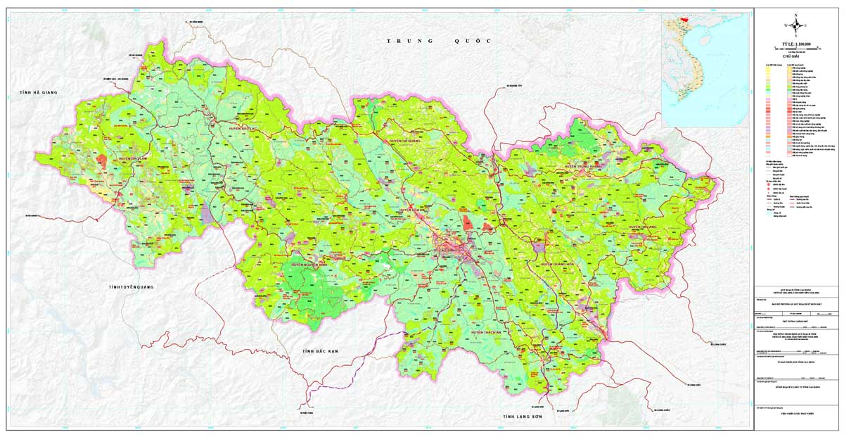Bản đồ phương án QHSDĐ tỉnh Cao Bằng thời kỳ 2021-2030, tầm nhìn đến 2050