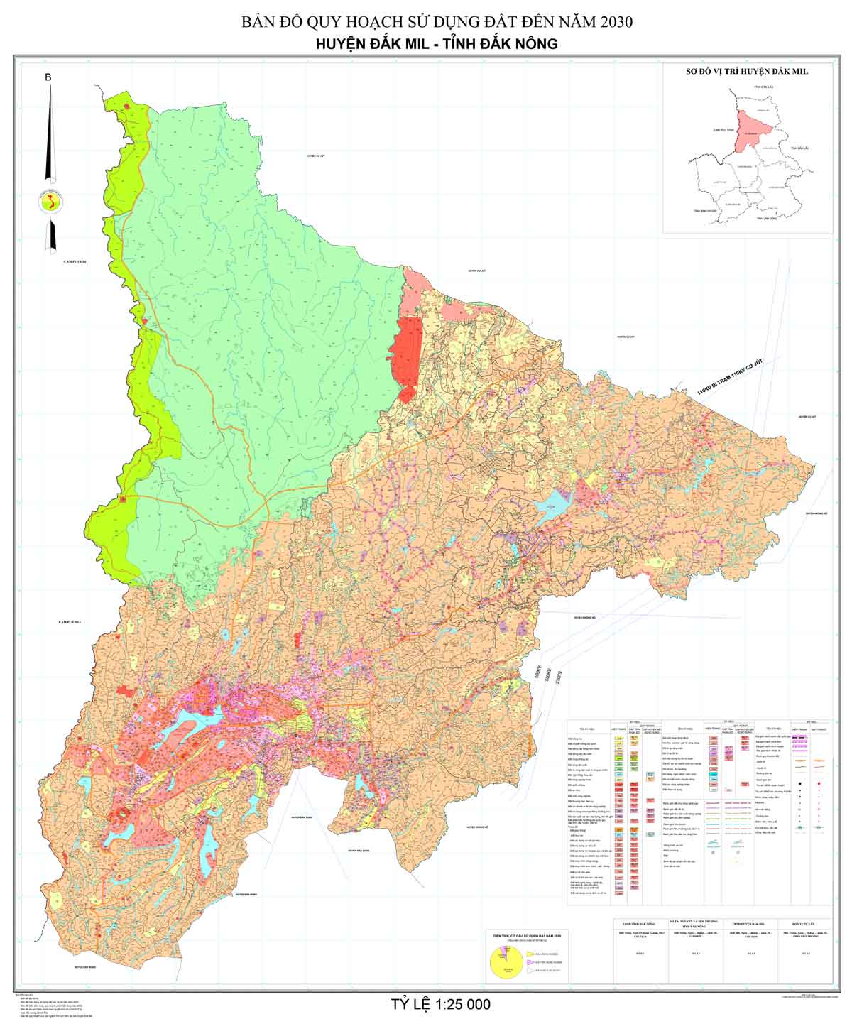 Bản đồ QHSDĐ huyện Đắk Mil đến năm 2030