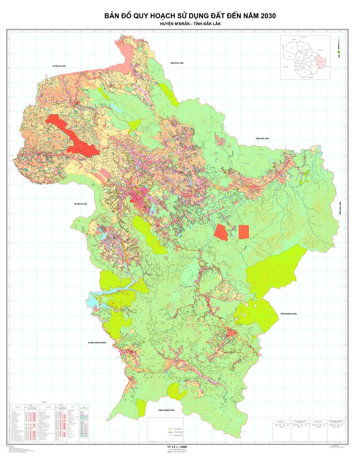Bản đồ QHSDĐ huyện M'Đrắk đến năm 2030