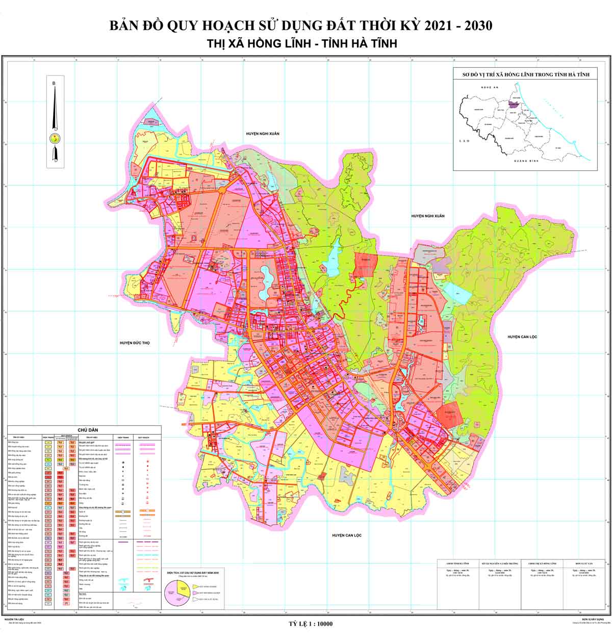 Bản đồ QHSDĐ TX Hồng Lĩnh đến năm 2030