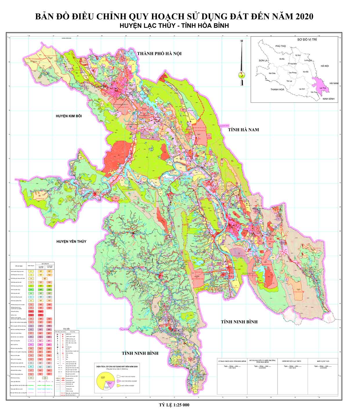 Bản đồ điều chỉnh QHSDĐ huyện Lạc Thủy đến năm 2020