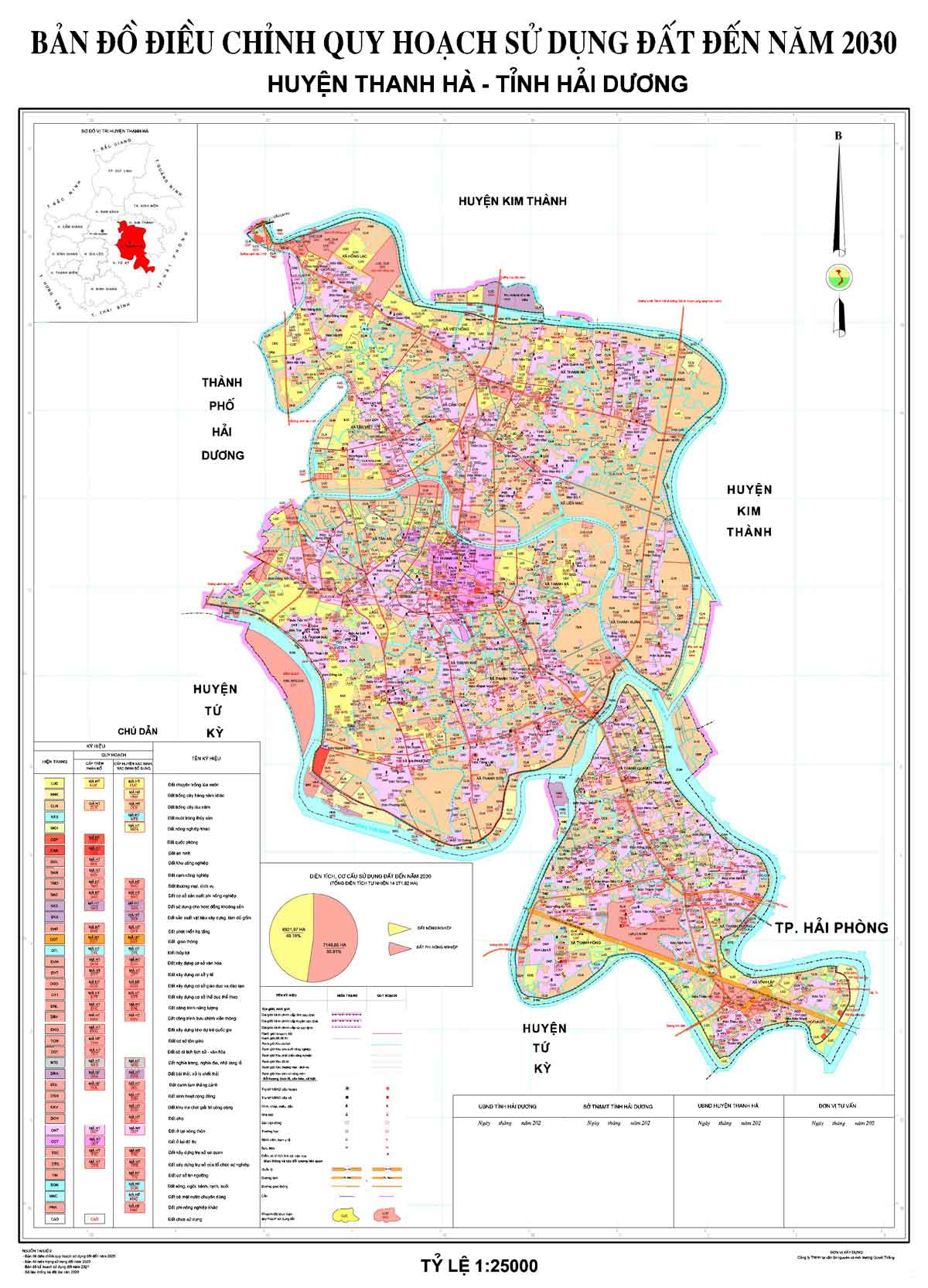 Bản đồ điều chỉnh QHSDĐ huyện Thanh Hà đến năm 2030