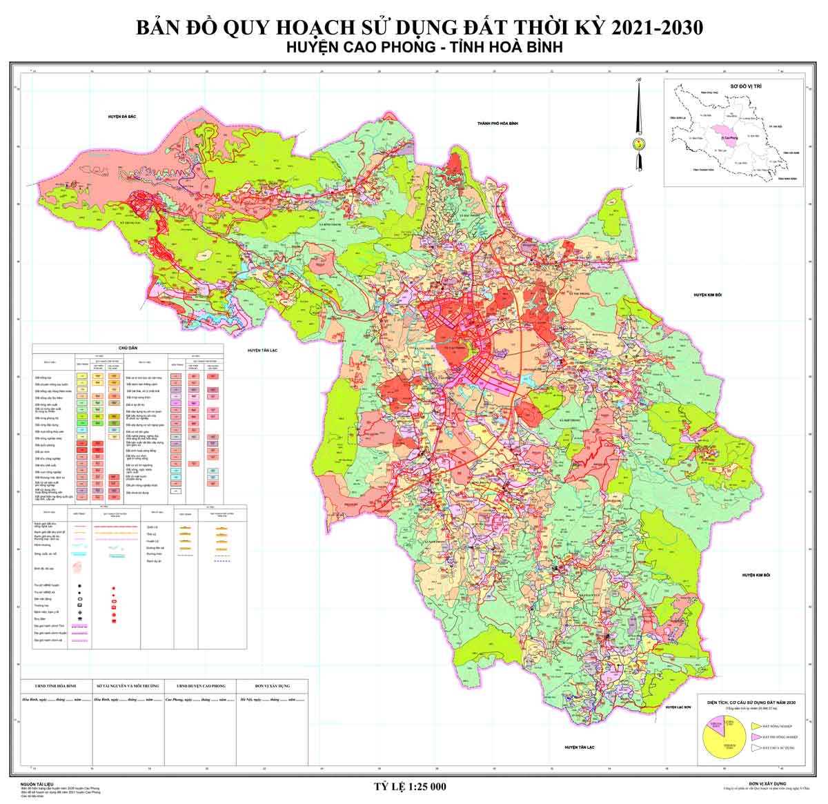 Bản đồ QHSDĐ huyện Cao Phong đến năm 2030