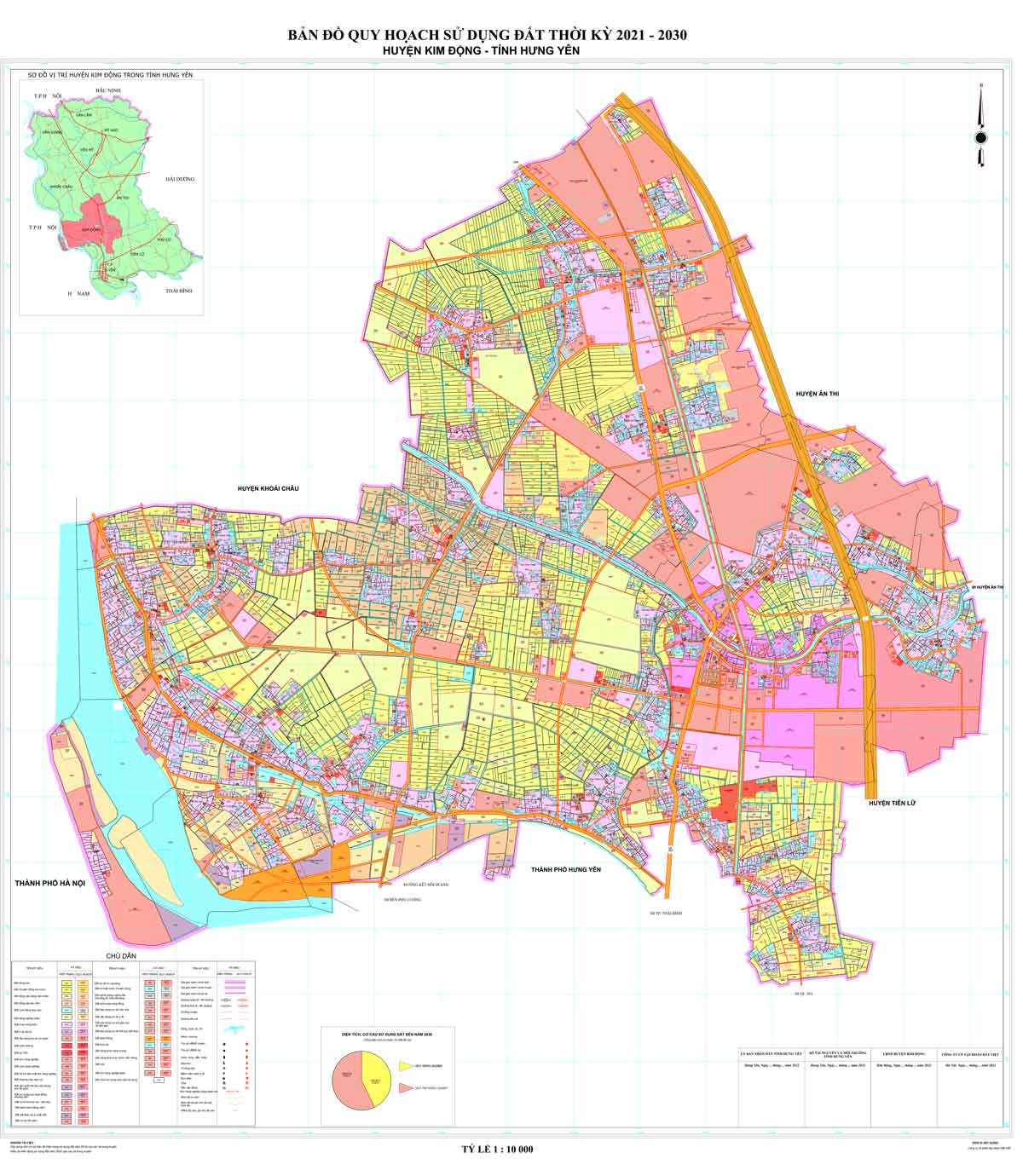 Bản đồ QHSDĐ huyện Kim Động đến năm 2030