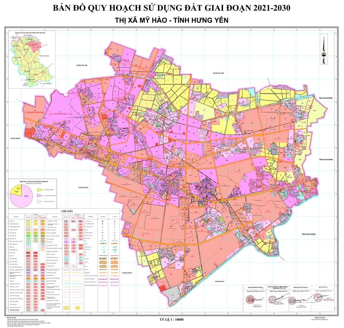 Bản đồ QHSDĐ TX Mỹ Hào đến năm 2030