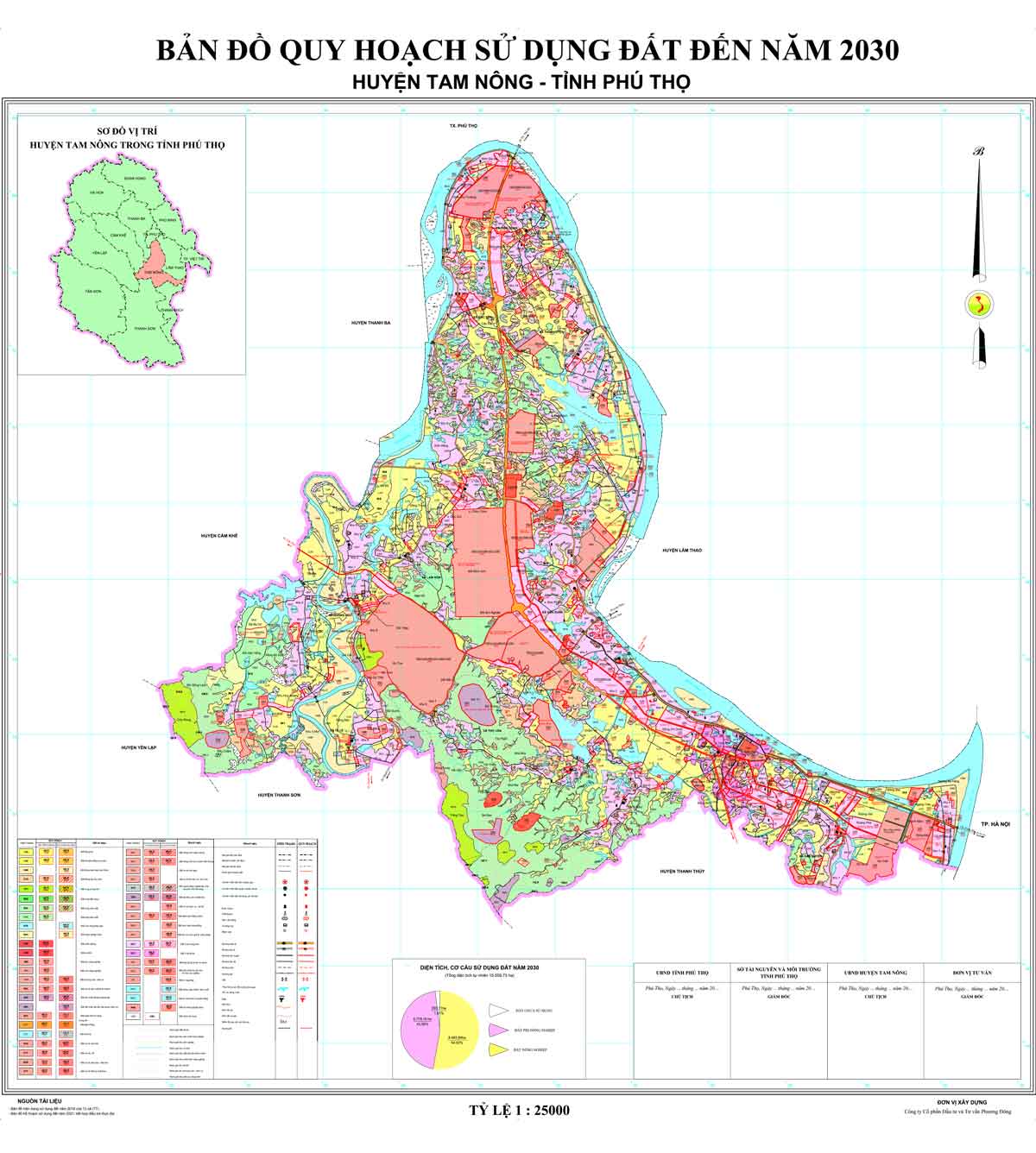 Bản đồ QHSDĐ huyện Tam Nông đến năm 2030